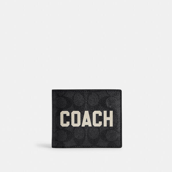 3-In-1 Wallet In Signature Canvas With Coach Graphic