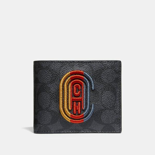 3-In-1 Wallet In Signature Canvas With Coach Patch