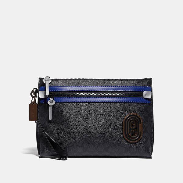 Academy Pouch In Signature Canvas With Coach Patch