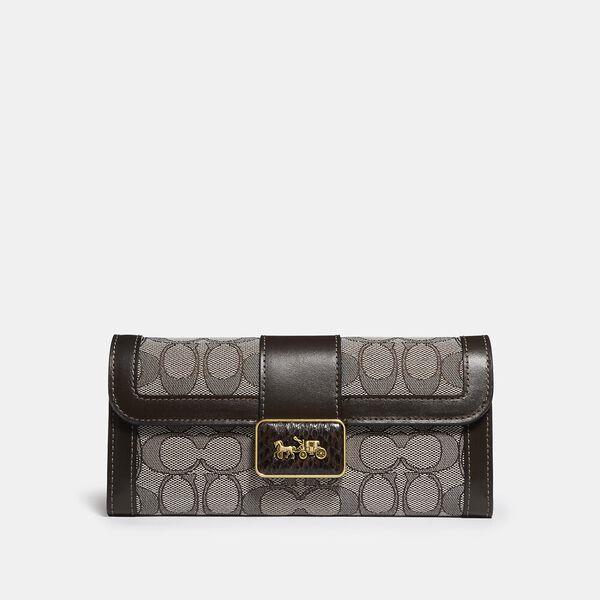 Alie Wallet In Signature Jacquard With Snakeskin Detail