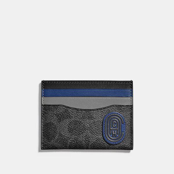 Card Case In Colorblock Signature Canvas With Coach Patch