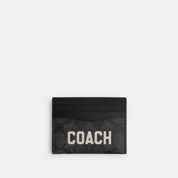 Card Case In Signature Canvas With Coach Graphic