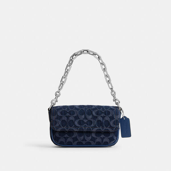 Charter Flap Crossbody Bag 18 In Signature Denim