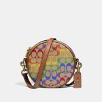Sales Coupons Deals - Coach Circle Crossbody In Rainbow Signature Canvas
