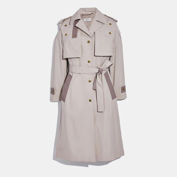 Cotton Trench With Leather Details