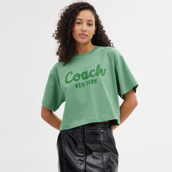 Cursive Signature Cropped T-Shirt