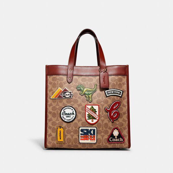 Field Tote In Signature Canvas With Patches