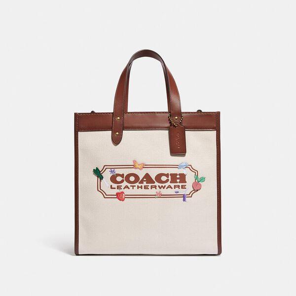 Field Tote With Garden Embroidery Coach Badge