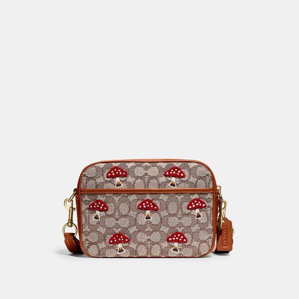 Flight Bag In Signature Textile Jacquard With Mushroom Motif Embroidery
