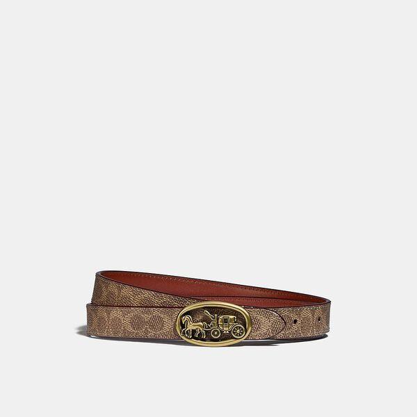 Horse And Carriage Medallion Buckle Reversible Belt, 20mm