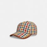 Sales Coupons Deals - Coach Houndstooth Baseball Cap In Organic Cotton
