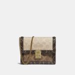 Sales Coupons Deals - Coach Hutton Belt Bag In Blocked Signature Canvas With Snakeskin Detail