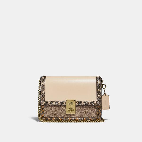 Hutton Shoulder Bag In Signature Canvas With Snakeskin Detail