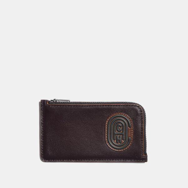 L-Zip Card Case With Reflective Coach Patch