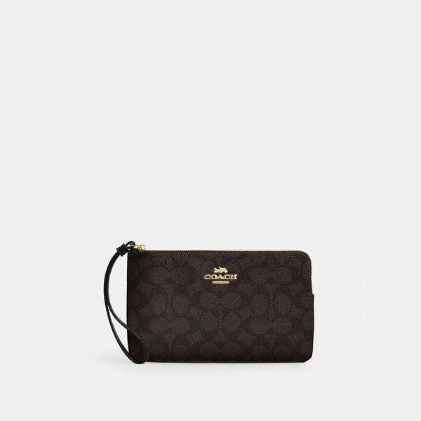 Large Corner Zip Wristlet In Signature Canvas
