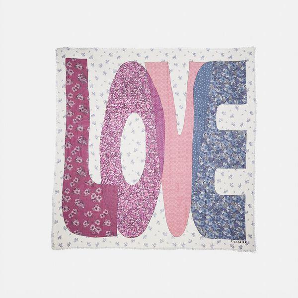 Love Patchwork Print Oversized Square Scarf