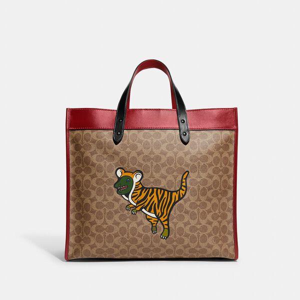 Lunar New Year Field Tote 40 In Signature Canvas With Tiger Rexy