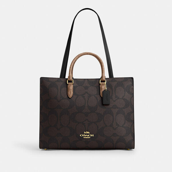 Maggie Tote Bag In Blocked Signature Canvas