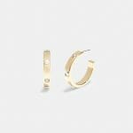 Sales Coupons Deals - Coach Pegged Signature And Stone Small Hoop Earrings