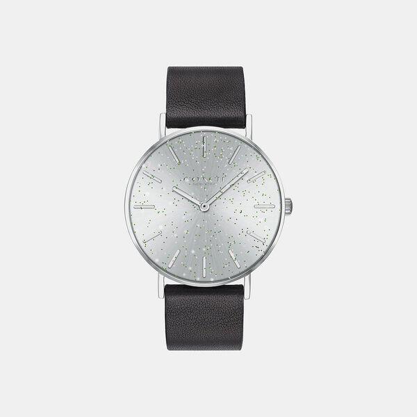 Perry Black Leather Strap Watch