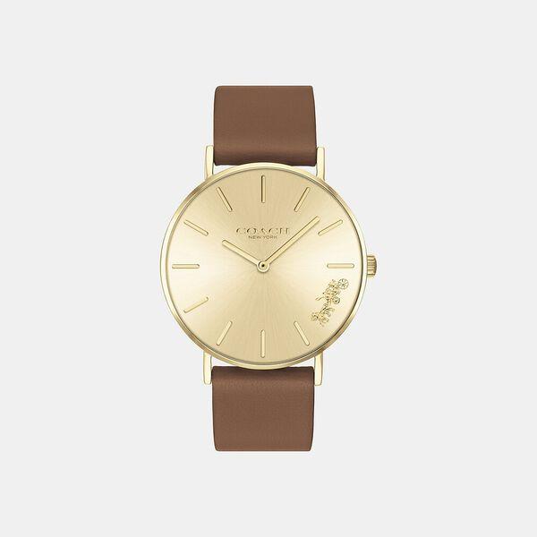 Perry Saddle Leather Strap Watch