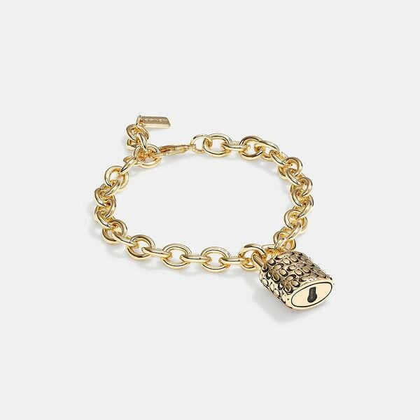 Quilted Padlock Chain Bracelet