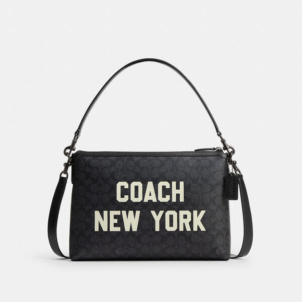 Relay Pouch In Signature Canvas With Coach Graphic