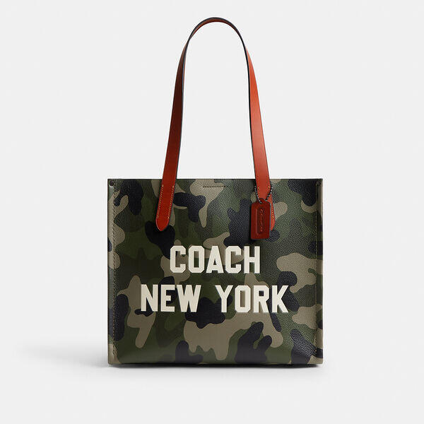 Relay Tote Bag 34 With Camo Print And Coach Graphic