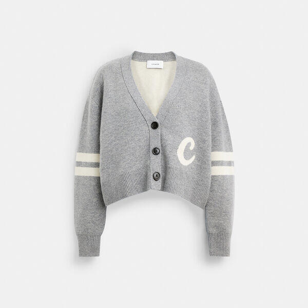 Signature Script Cropped Cardigan