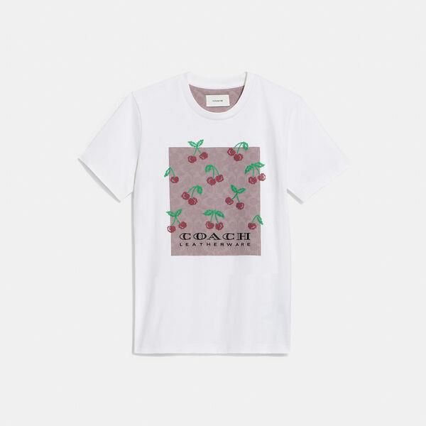Signature Square Cross Stitch Cherries T-Shirt