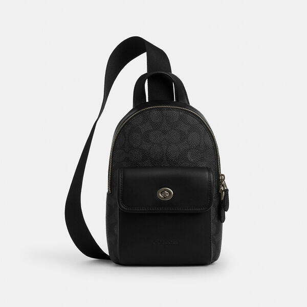 Small Turnlock Sling Pack In Signature Canvas