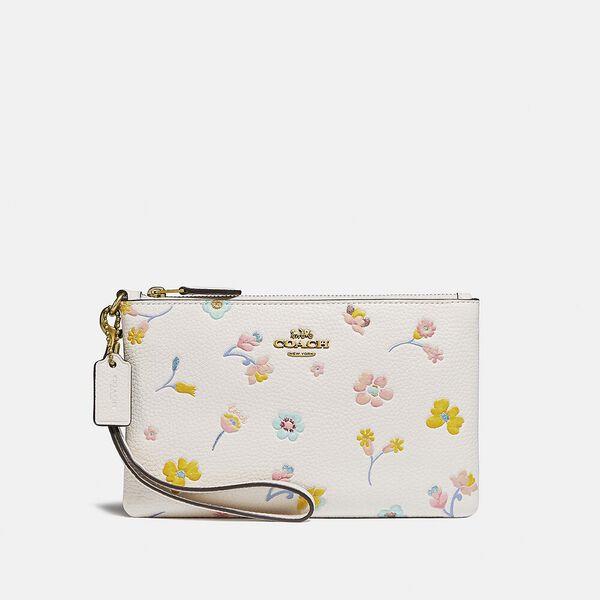 Small Wristlet With Watercolor Floral Print