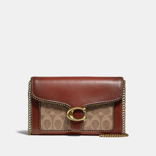 Tabby Chain Clutch In Signature Canvas With Beadchain