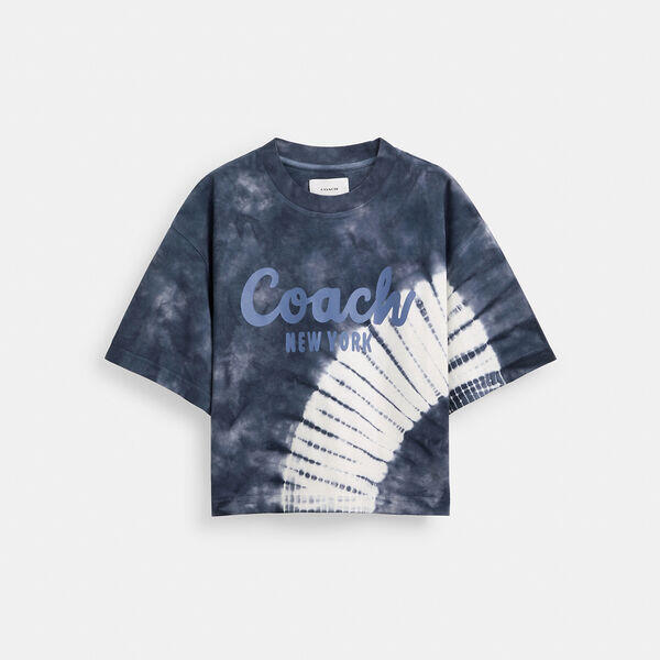 Tie-Dye Cursive Signature Cropped T-Shirt