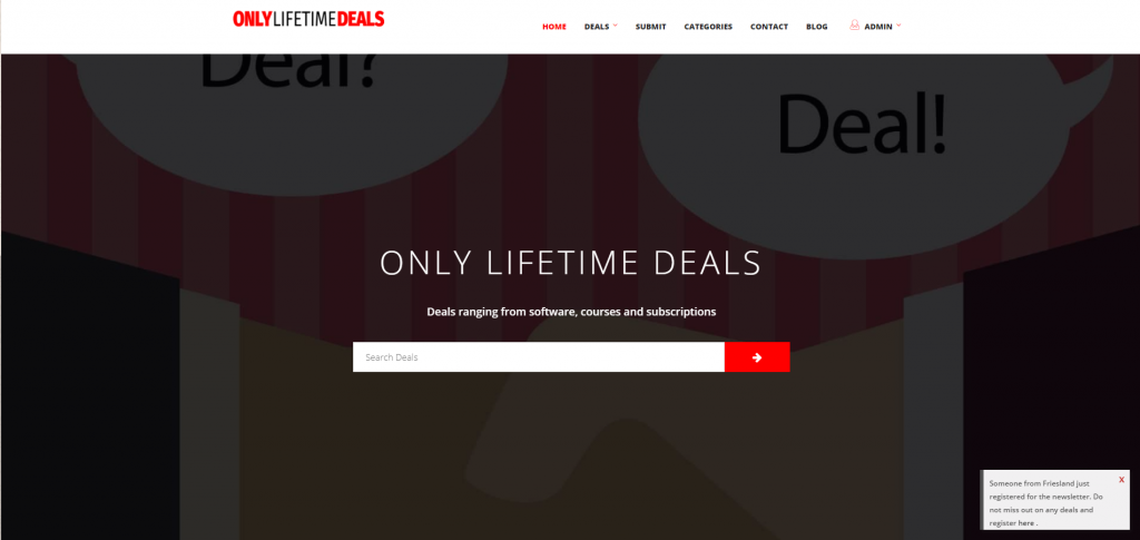 Sales Coupons Deals Only Lifetime Deals website