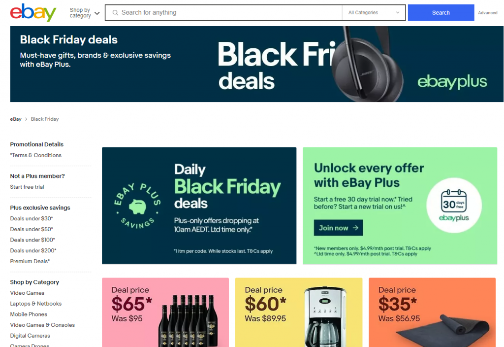 Sales Coupons Deals eBay Black Friday