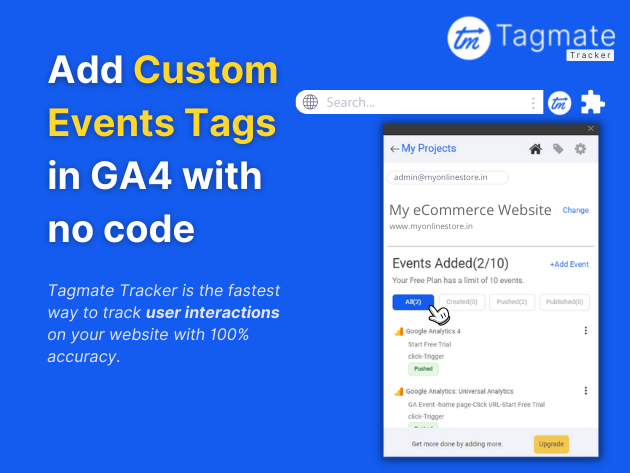 Tagmate Tracker for Google Analytics 4 Tracking: Lifetime Subscription for $49