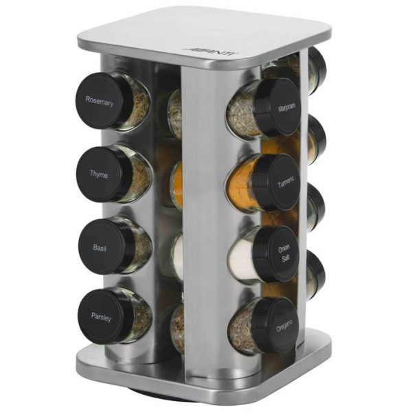 Kitchen Style - Avanti Rotating Spice Rack Set - 16 Jars - Kitchen Supplies