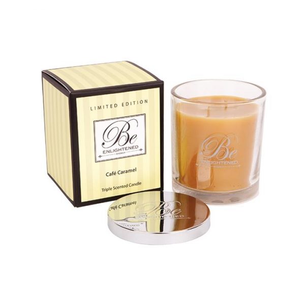 Kitchen Style - Be Enlightened Triple Scented 80hr Candle Cafe Caramel - Candles And Scents