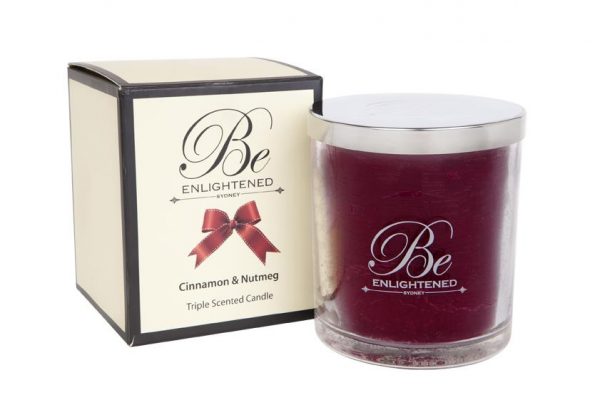 Kitchen Style - Be Enlightened Triple Scented 80hr Candle Cinnamon & Nutmeg - Candles And Scents