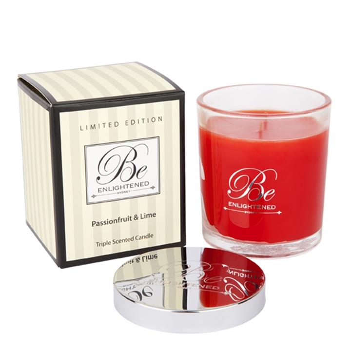 Be Enlightened Triple Scented 80hr Candle Passionfruit & Lime