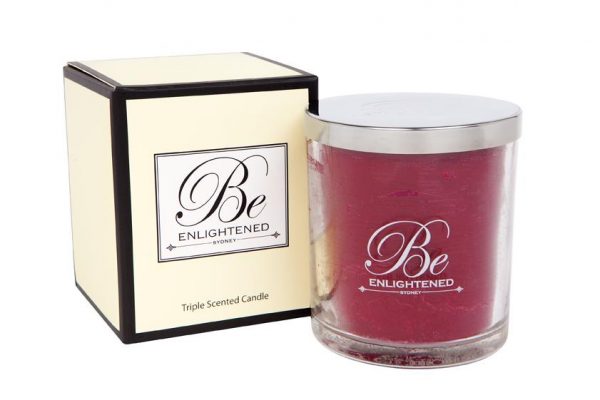 Kitchen Style - Be Enlightened Triple Scented 80hr Candle Red Roses - Candles And Scents