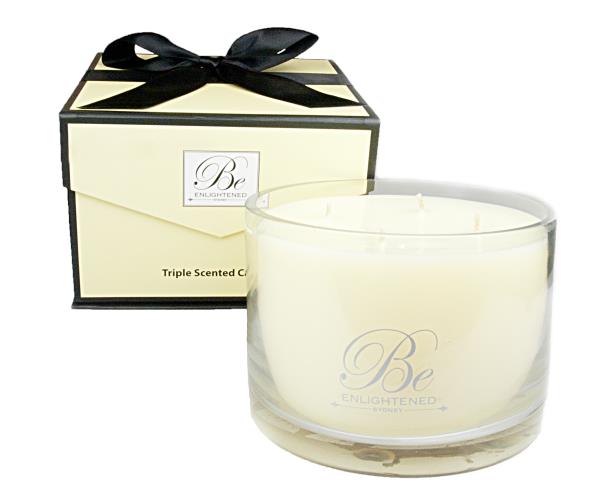 Be Enlightened Triple Scented Luxury Candle Frangipani