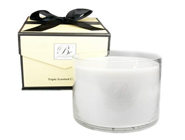 Kitchen Style - Be Enlightened Triple Scented Luxury Candle Precious Woods - Candles And Scents