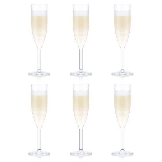 Bodum Oktett Durable Acrylic Champagne Flute Set of 6