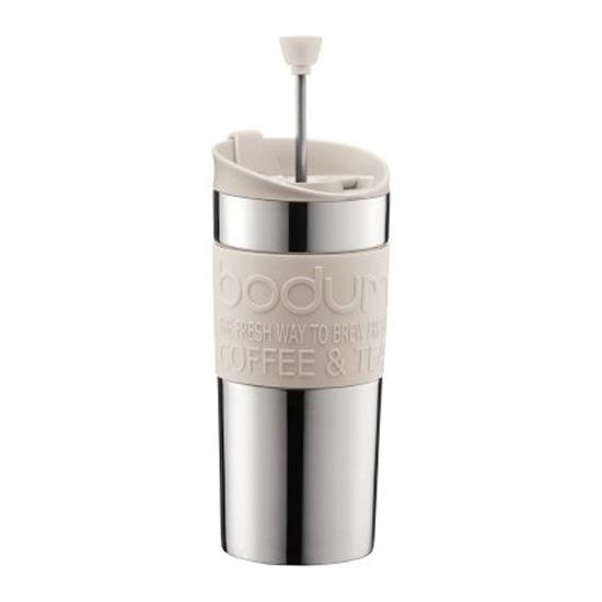 Bodum Stainless Steel Travel Press Set 350ml Off White with extra lid