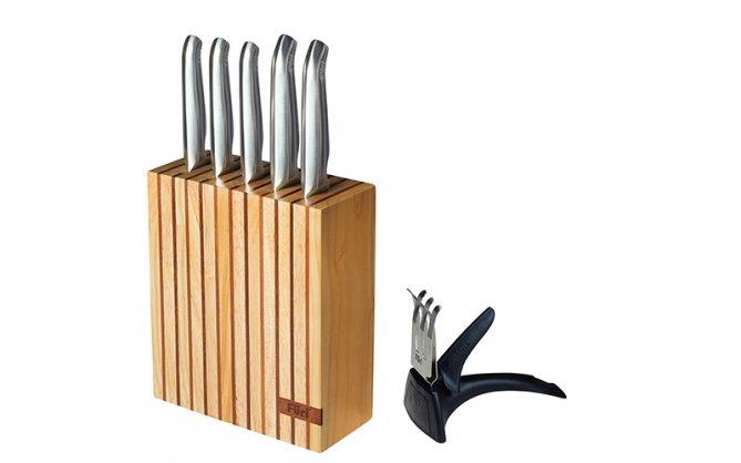 Füri Pro Wood Knife Block Set 7pc (including diamond sharpener)