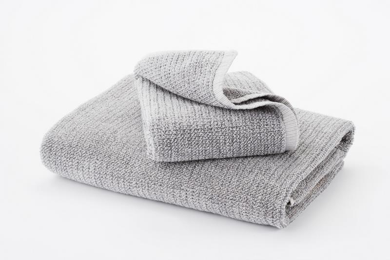 L&M Home Grey Textured Tweed Bath Towel 143x76cm