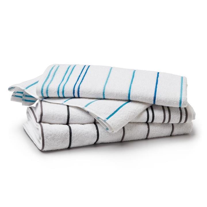 L&M Home Resort Towel Charcoal/White Stripe 80x180cm