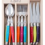 Kitchen Style - Laguiole Andre Verdier Debutant 18Pc Mirror Wildflower Mixed Colours - Cutlery